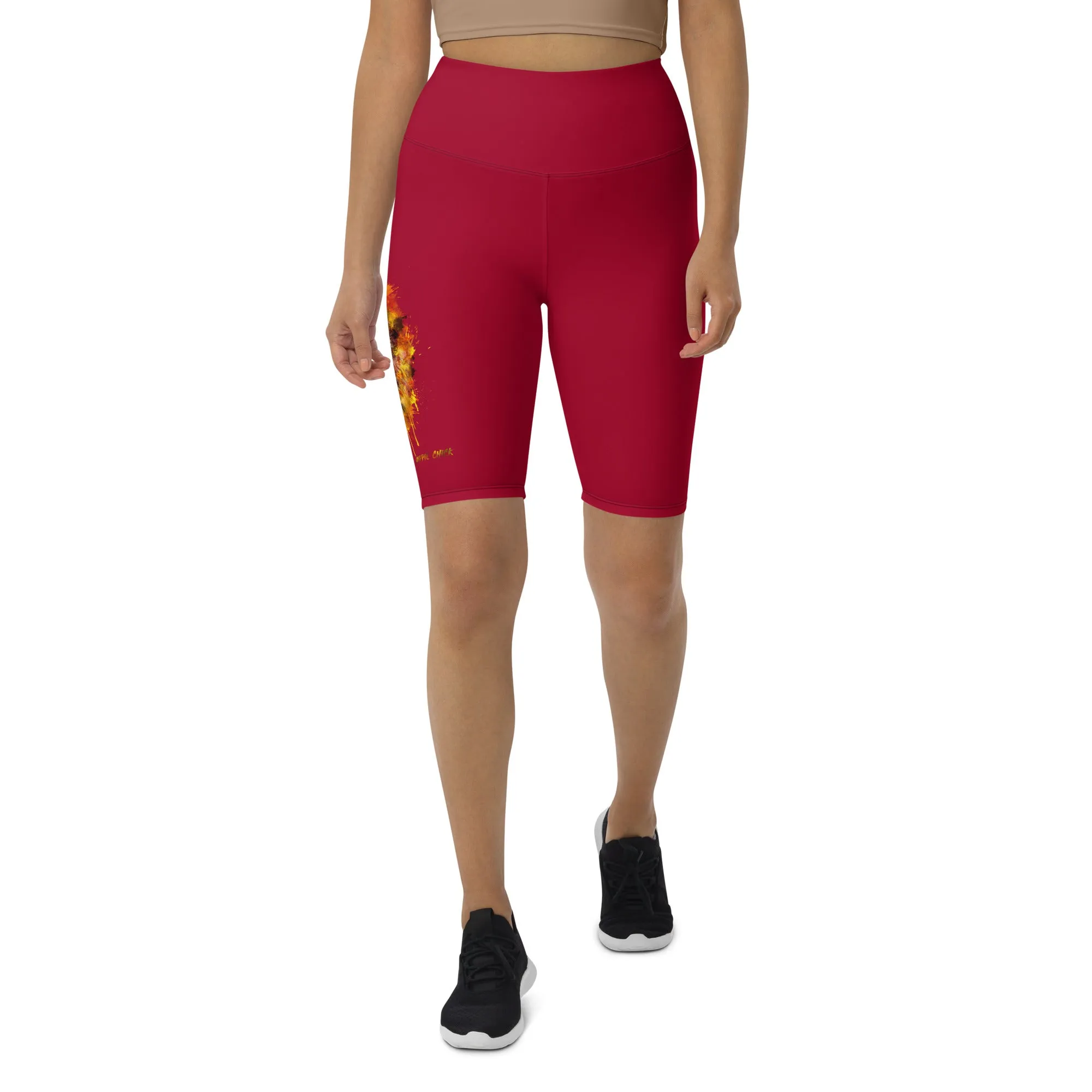 Maroon Biker Shorts