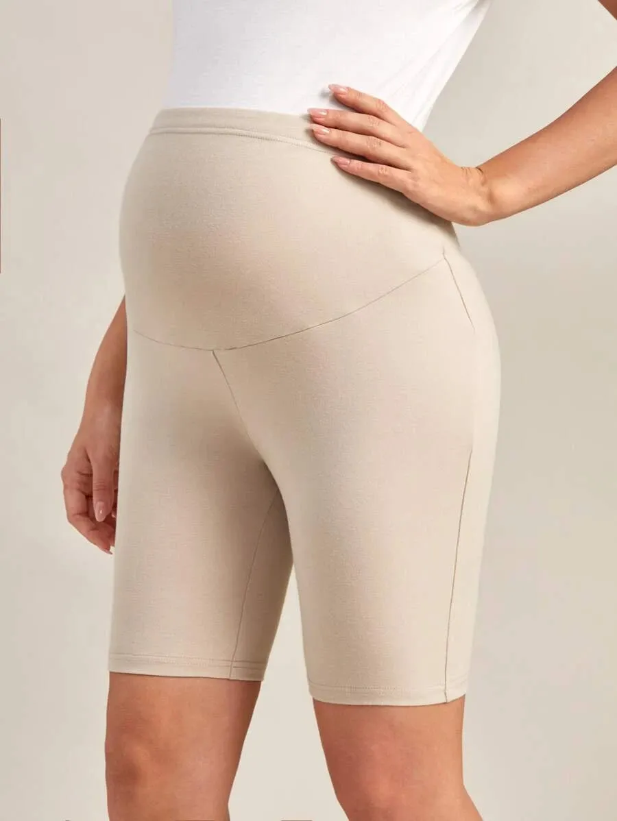 Maternity Wide Waistband Biker Shorts