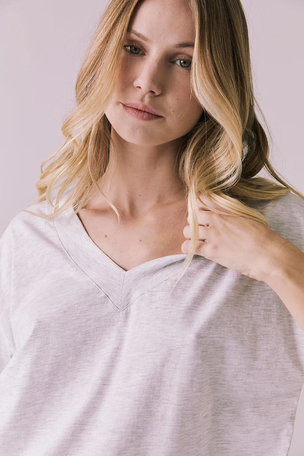 Mazzy Light Heather Grey Tee