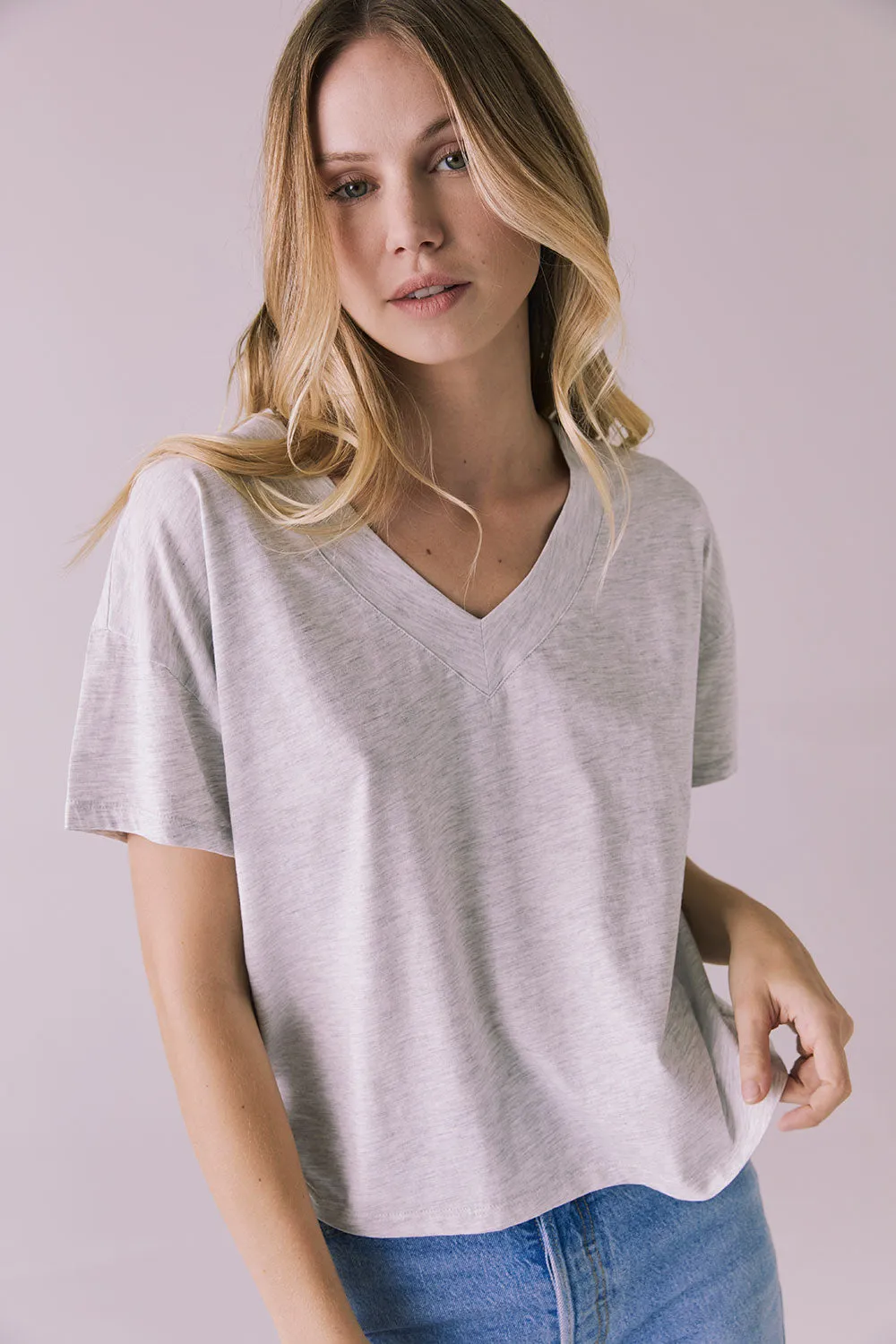 Mazzy Light Heather Grey Tee