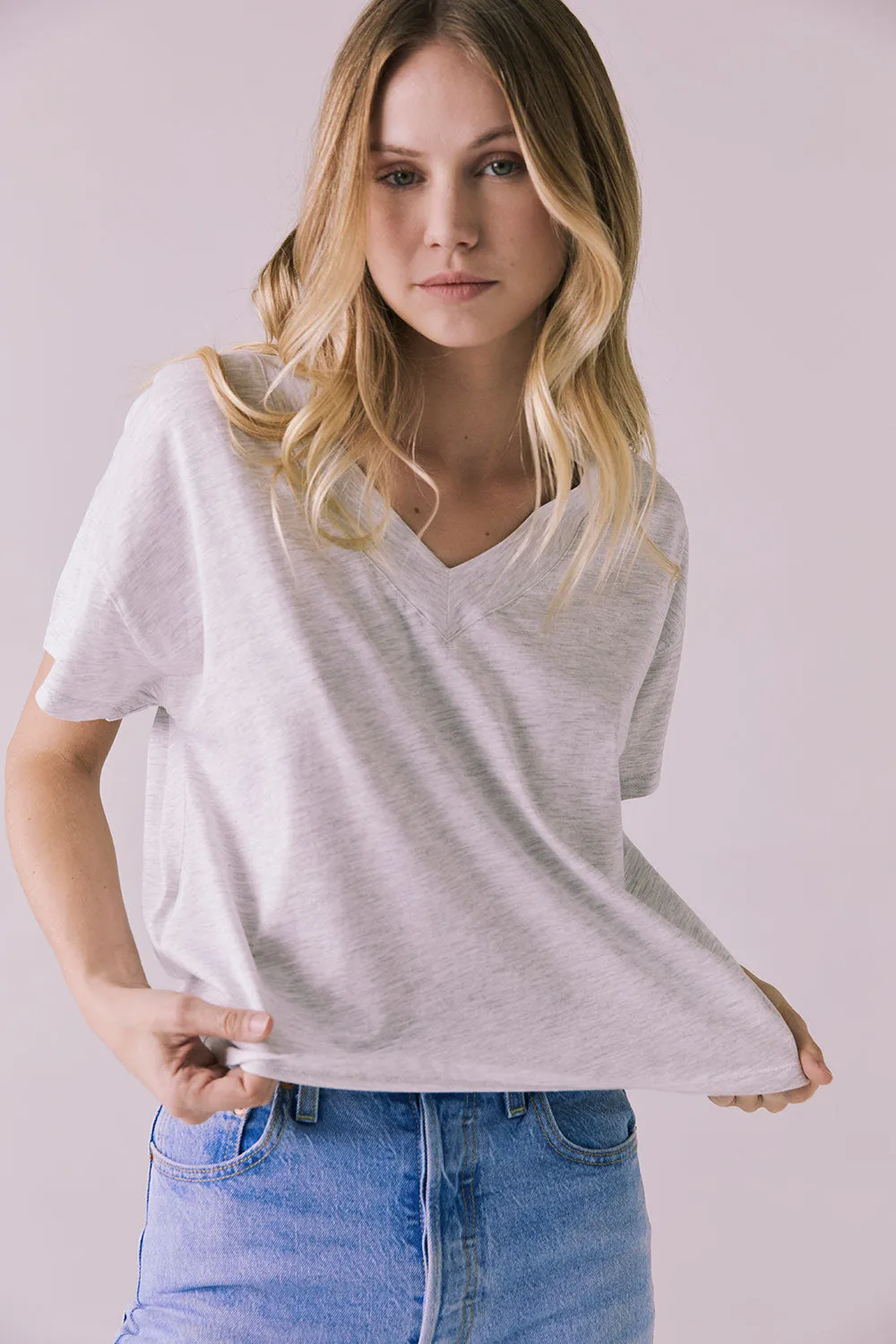 Mazzy Light Heather Grey Tee