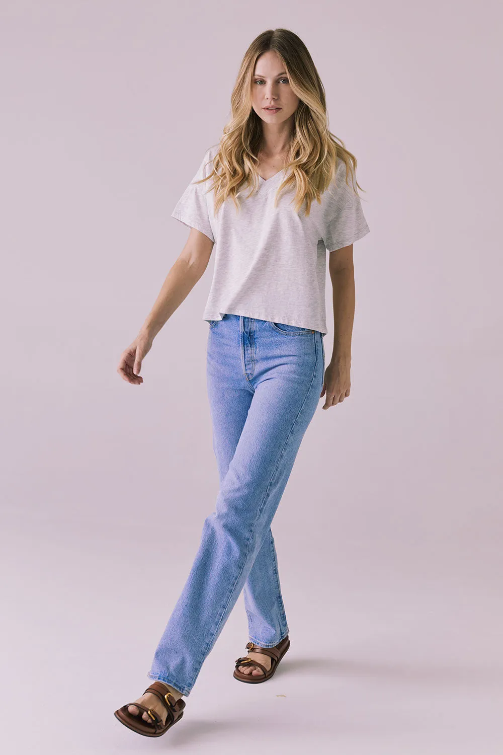 Mazzy Light Heather Grey Tee