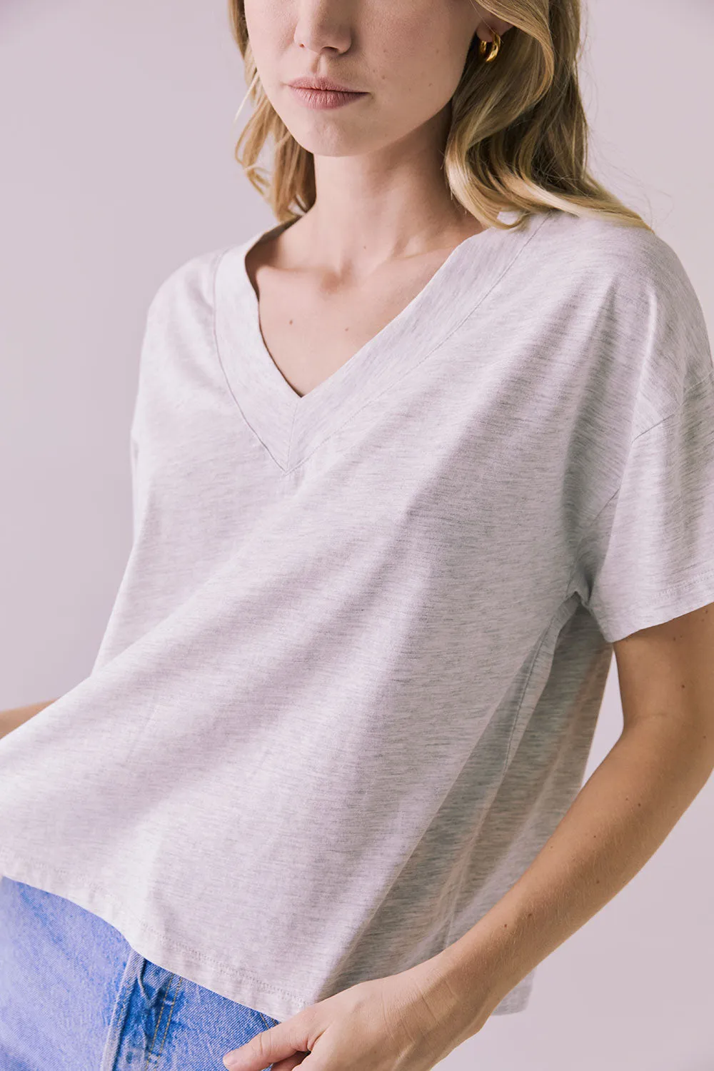 Mazzy Light Heather Grey Tee