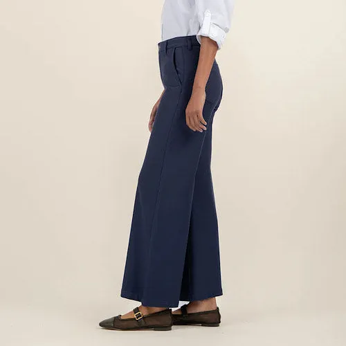 Meg Navy Wide Leg Trouser