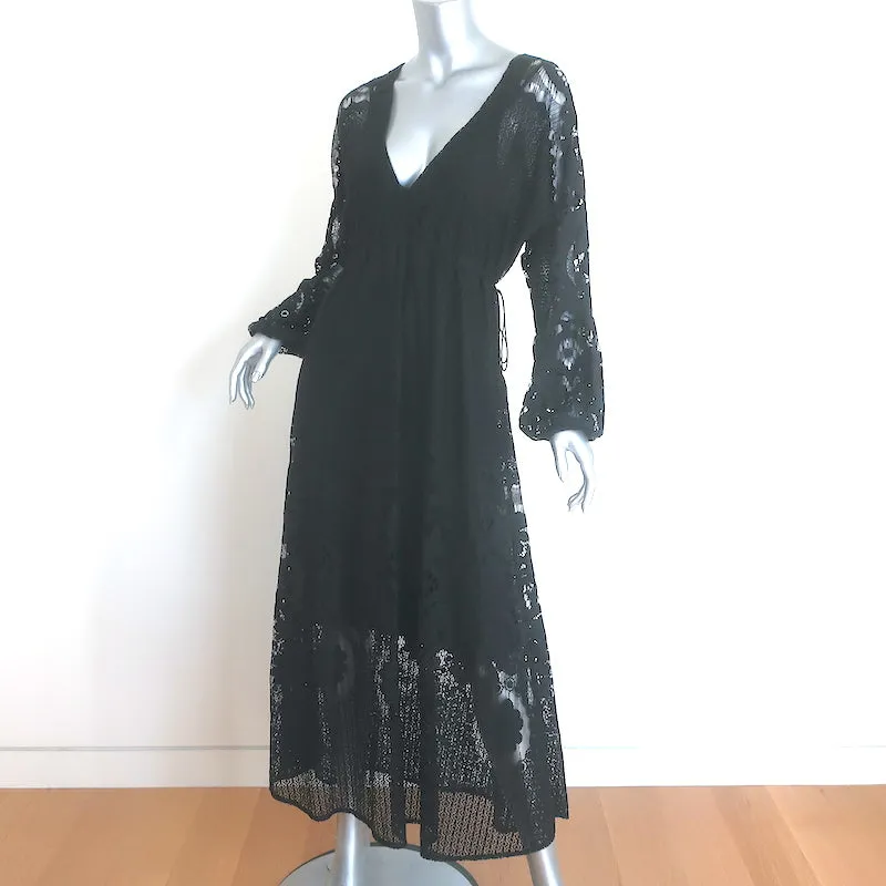Melissa Odabash Melissa Tie-Side Midi Dress Black Lace One Size