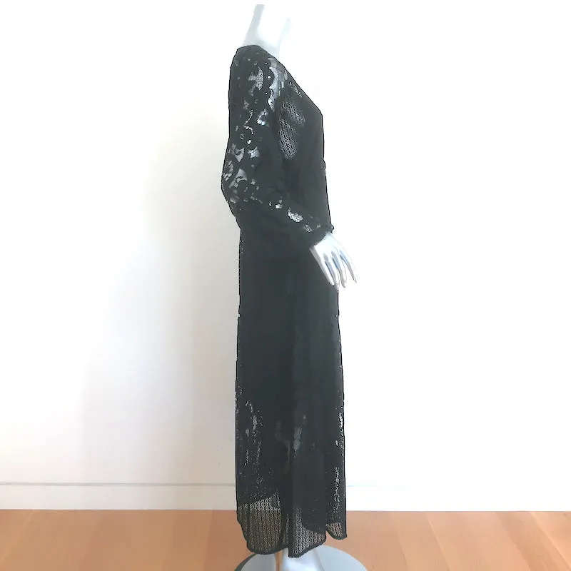 Melissa Odabash Melissa Tie-Side Midi Dress Black Lace One Size