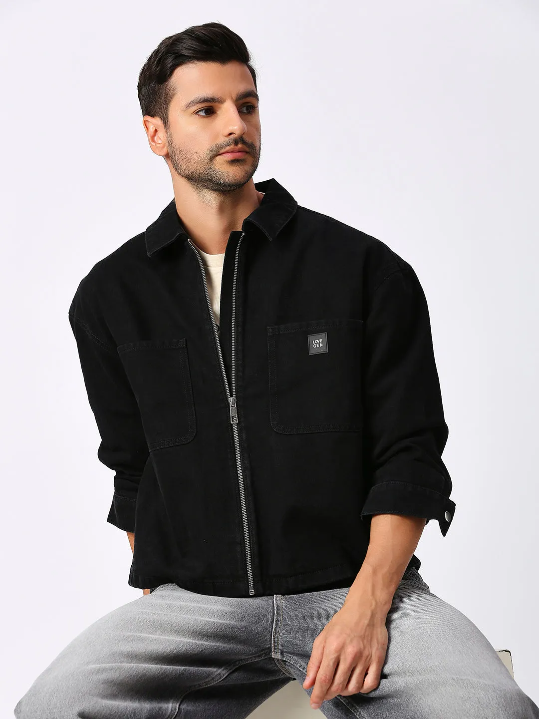 Men's Black Shacket