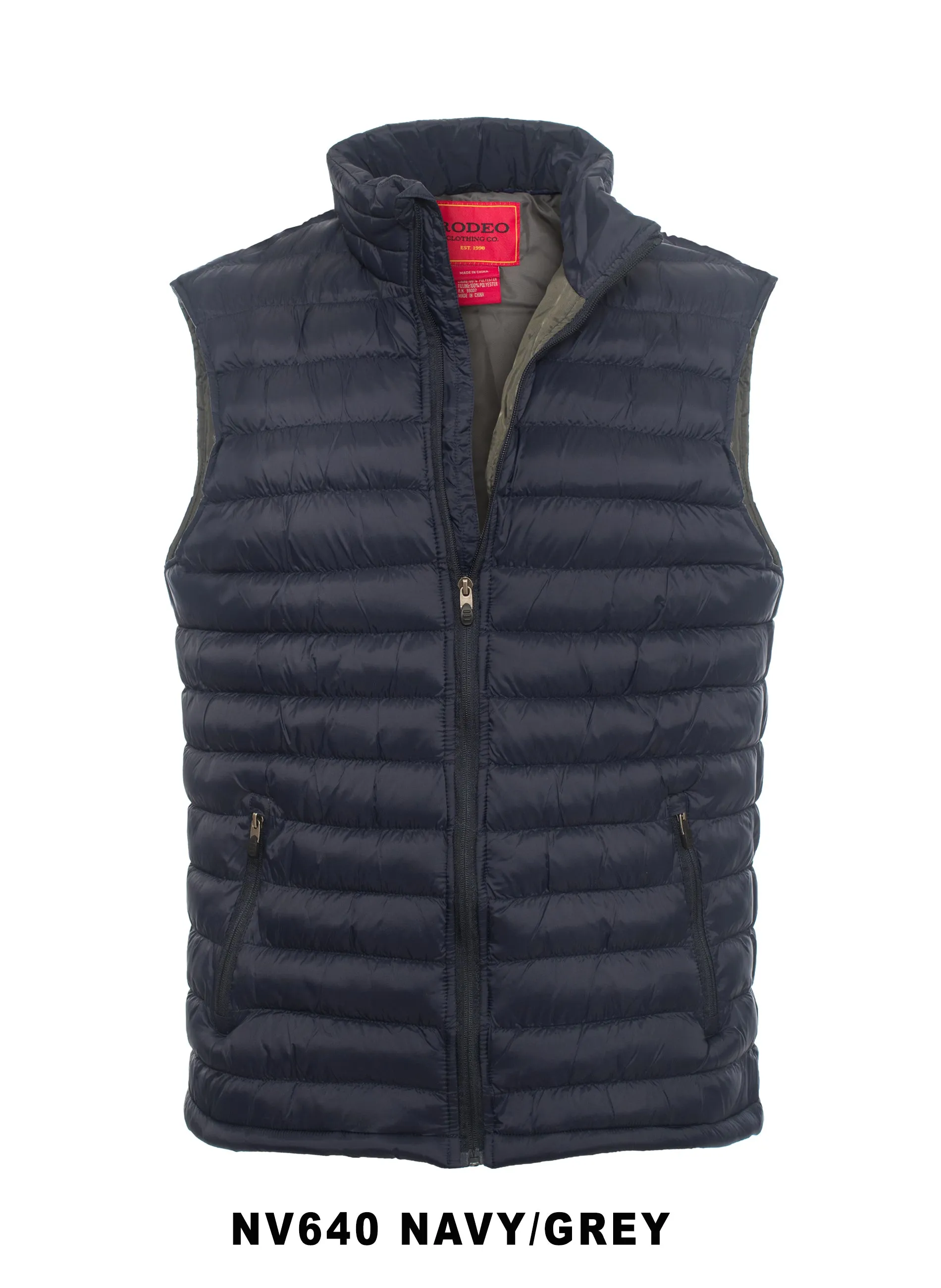 Men's Puffer Workwear/Streetwear Sleeveless Vest-NV640-NAVY/GRY