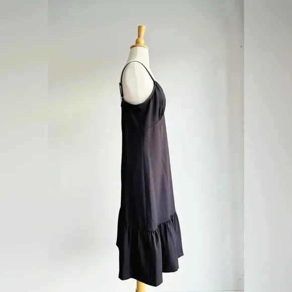 MICHAEL MICHAEL KORS | Black Slip Dress With Ruffle Hem | M
