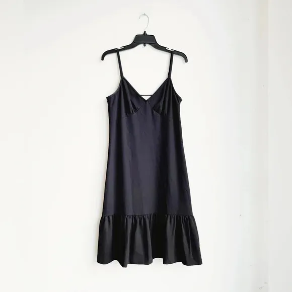 MICHAEL MICHAEL KORS | Black Slip Dress With Ruffle Hem | M
