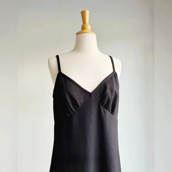 MICHAEL MICHAEL KORS | Black Slip Dress With Ruffle Hem | M