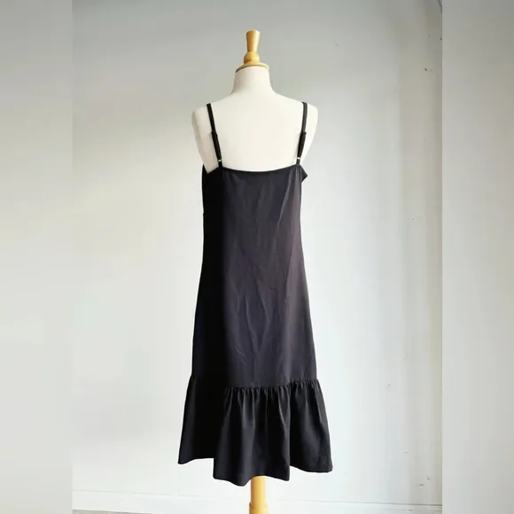 MICHAEL MICHAEL KORS | Black Slip Dress With Ruffle Hem | M