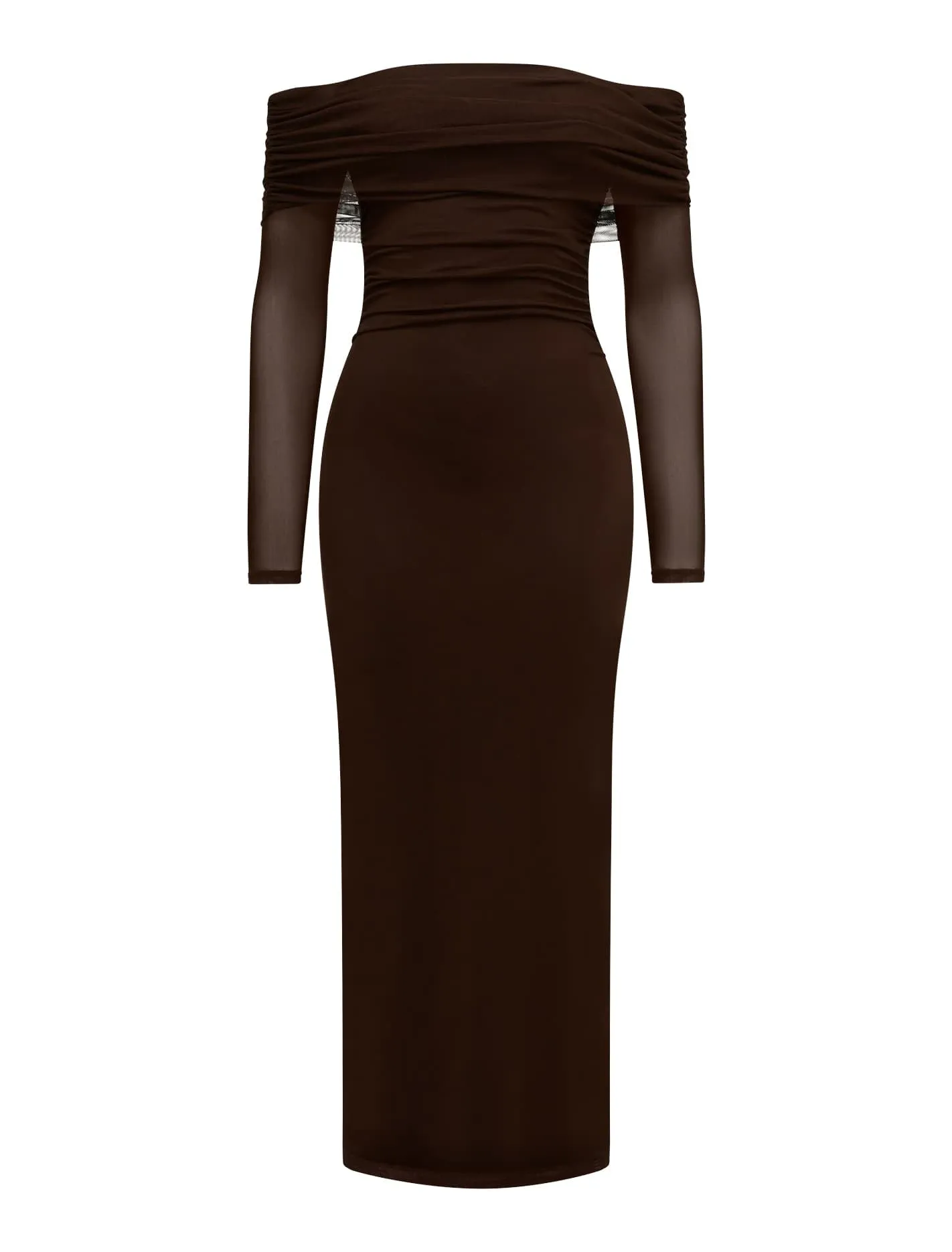 Minnie Petite Mesh Bardot Midi Dress
