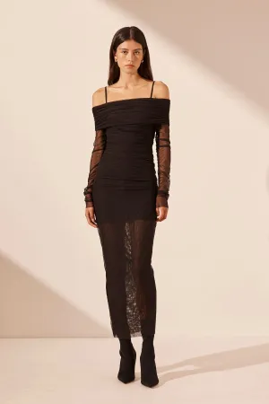 MIRA OFF SHOULDER MIDI