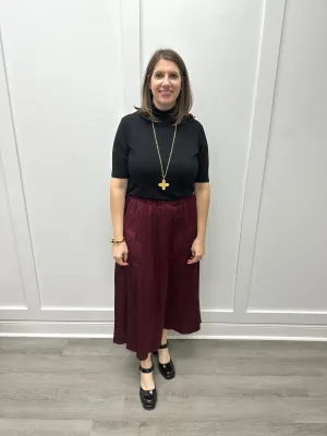 Mira Skirt - Pinot Silky Stretch Satin