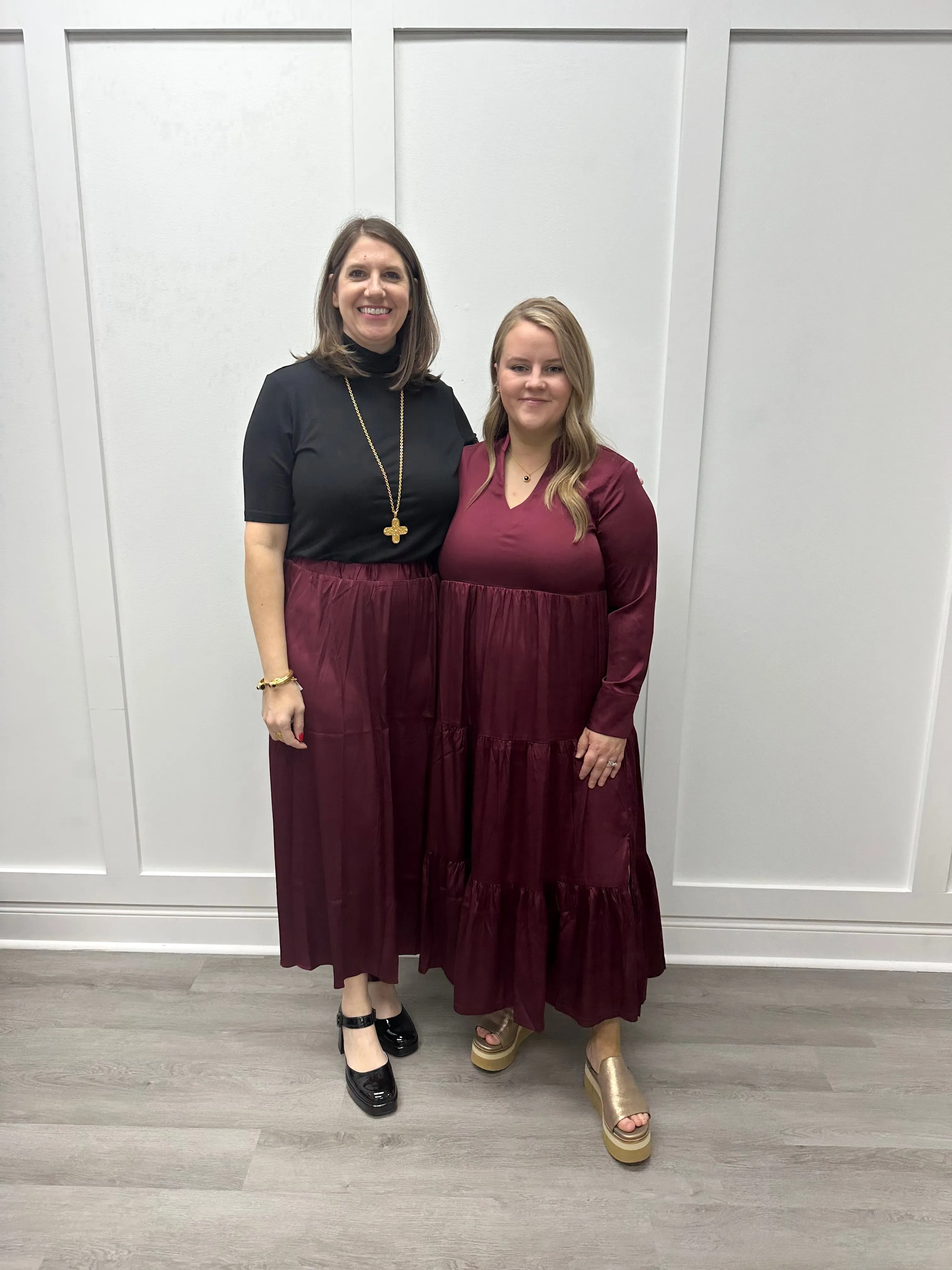 Mira Skirt - Pinot Silky Stretch Satin