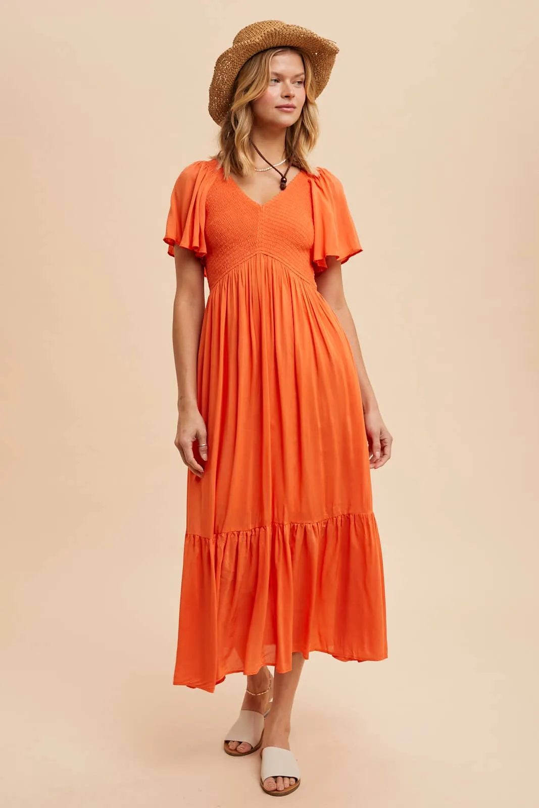 Modal Smocked Midi Dress
