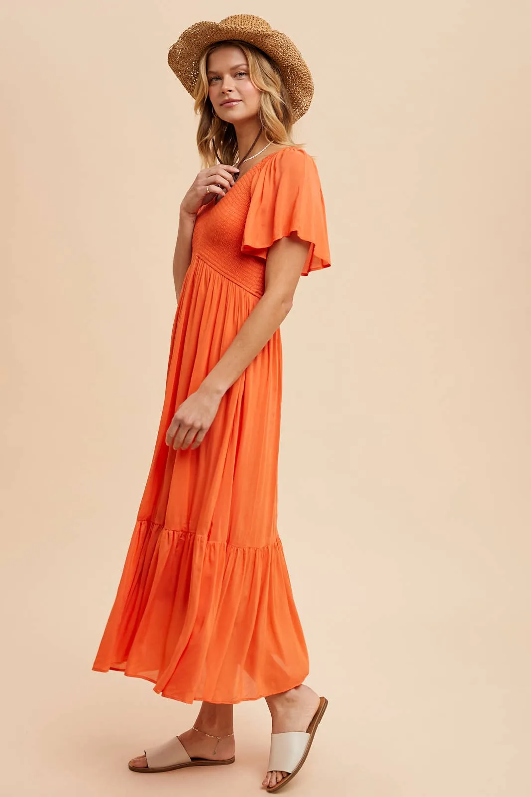 Modal Smocked Midi Dress