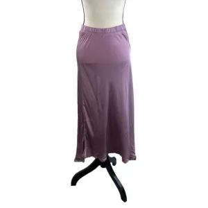 Nation Ltd Mabel Sateen Midi Slip Skirt Size Medium Elastic Waist, Raw Hem