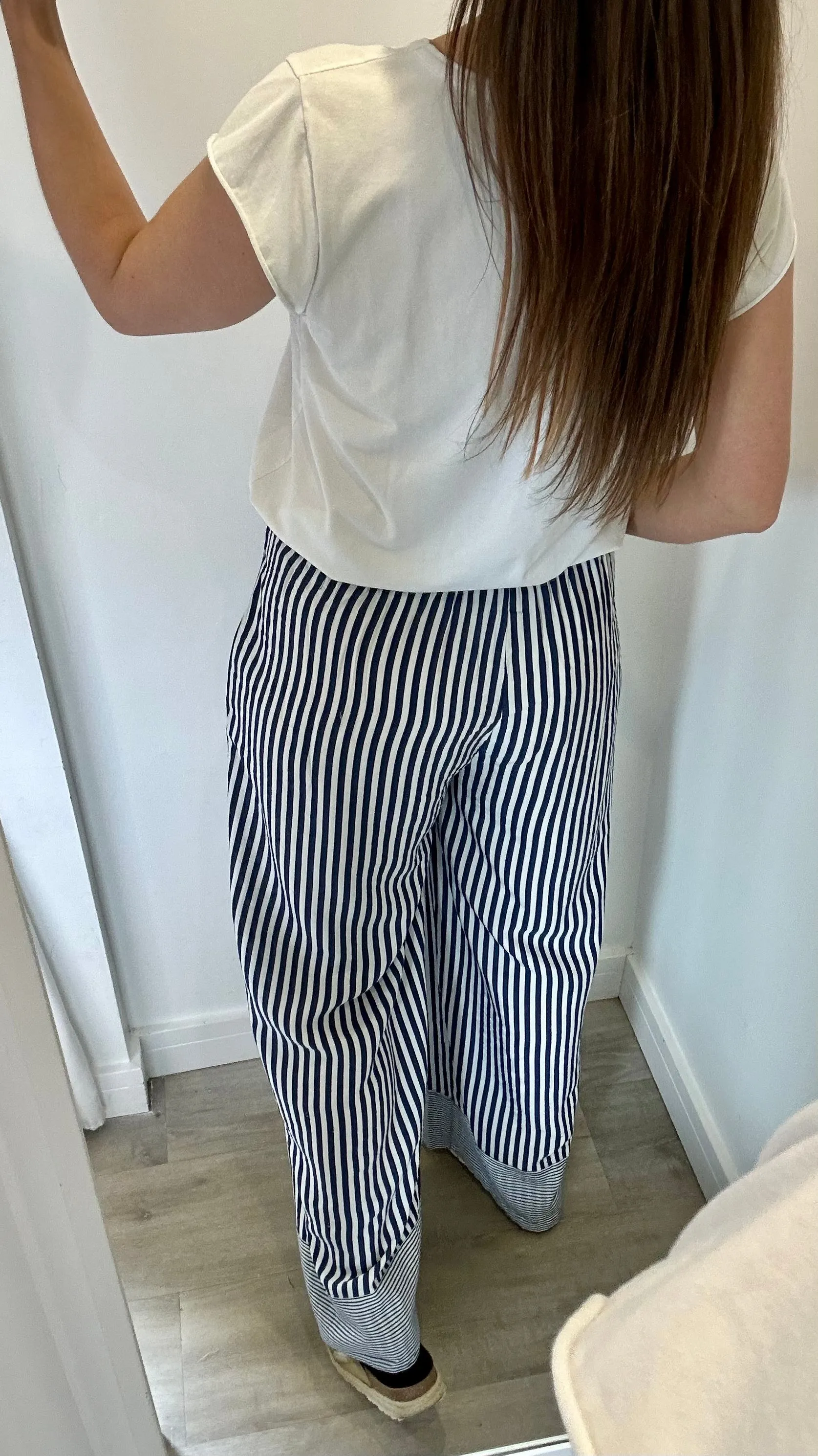 NAUTICAL STRIPE WIDE LEG TROUSERS