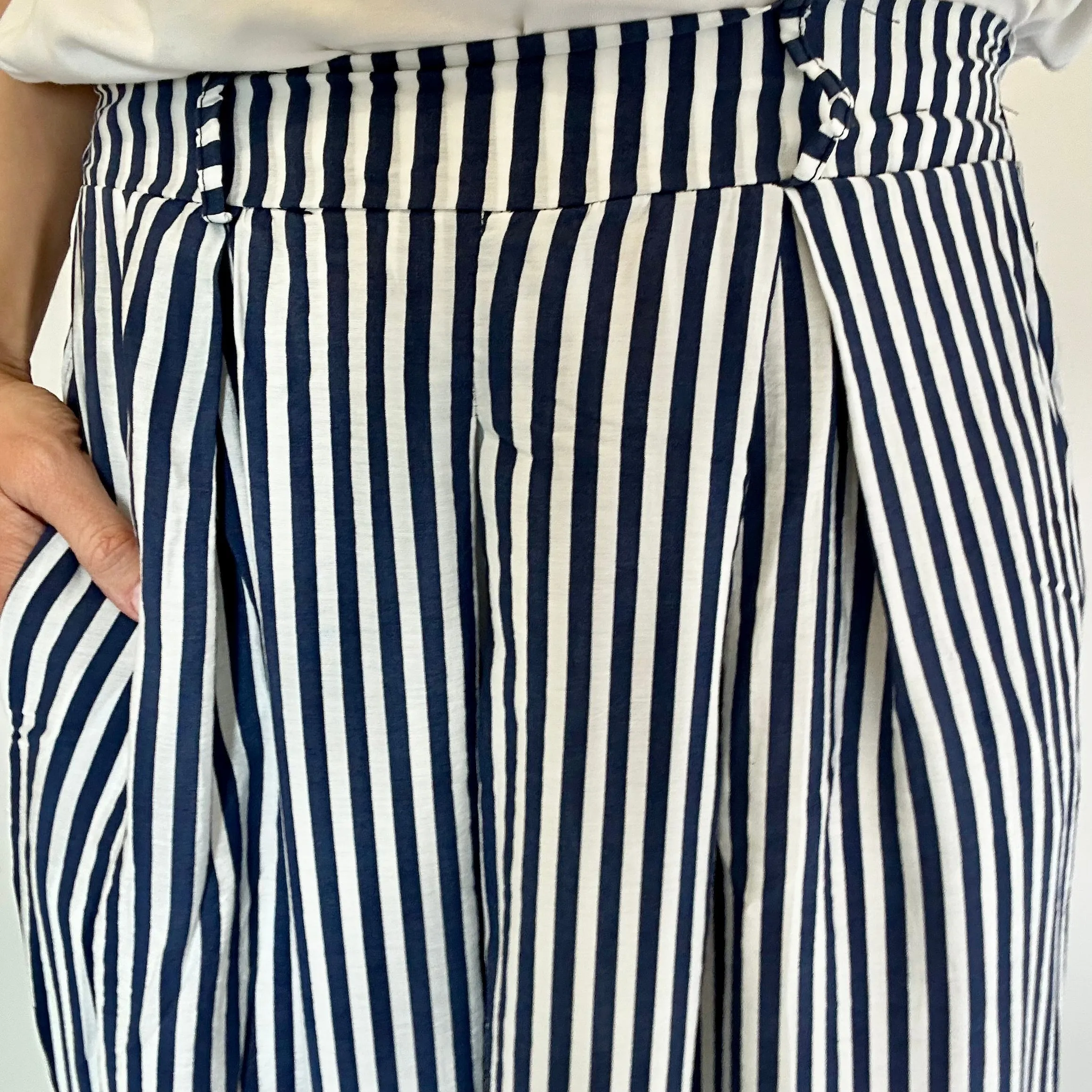 NAUTICAL STRIPE WIDE LEG TROUSERS