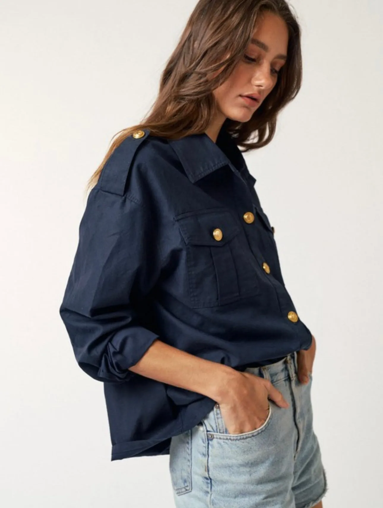 Navy & Gold Shacket