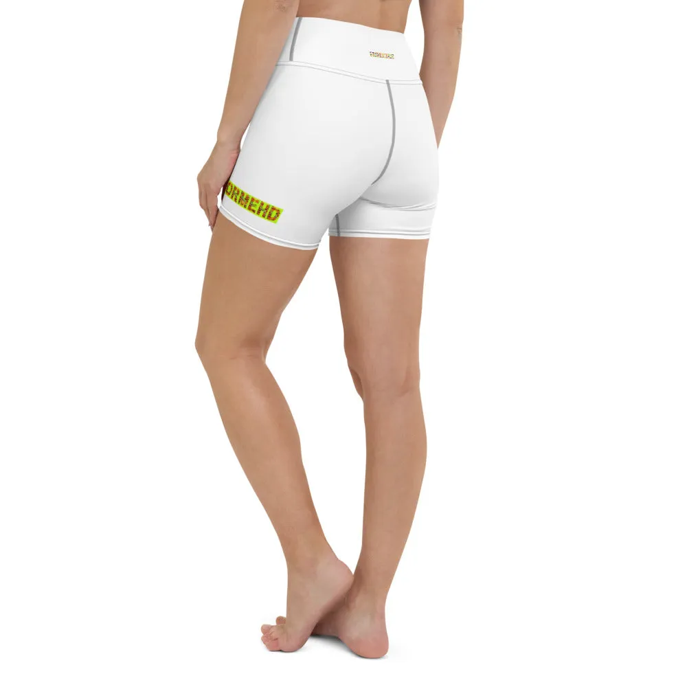 Neon White SHORMEHD Biker Shorts