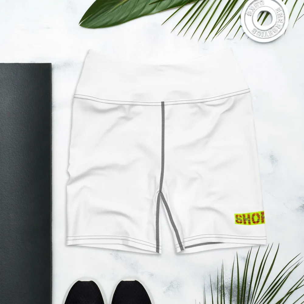 Neon White SHORMEHD Biker Shorts