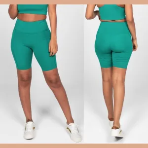 NEW Girlfriend Collective High Waisted Bike Biker Shorts in Saguaro [ XS ]‎