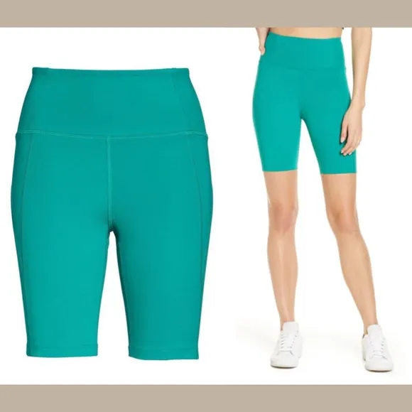 NEW Girlfriend Collective High Waisted Bike Biker Shorts in Saguaro [ XS ]‎