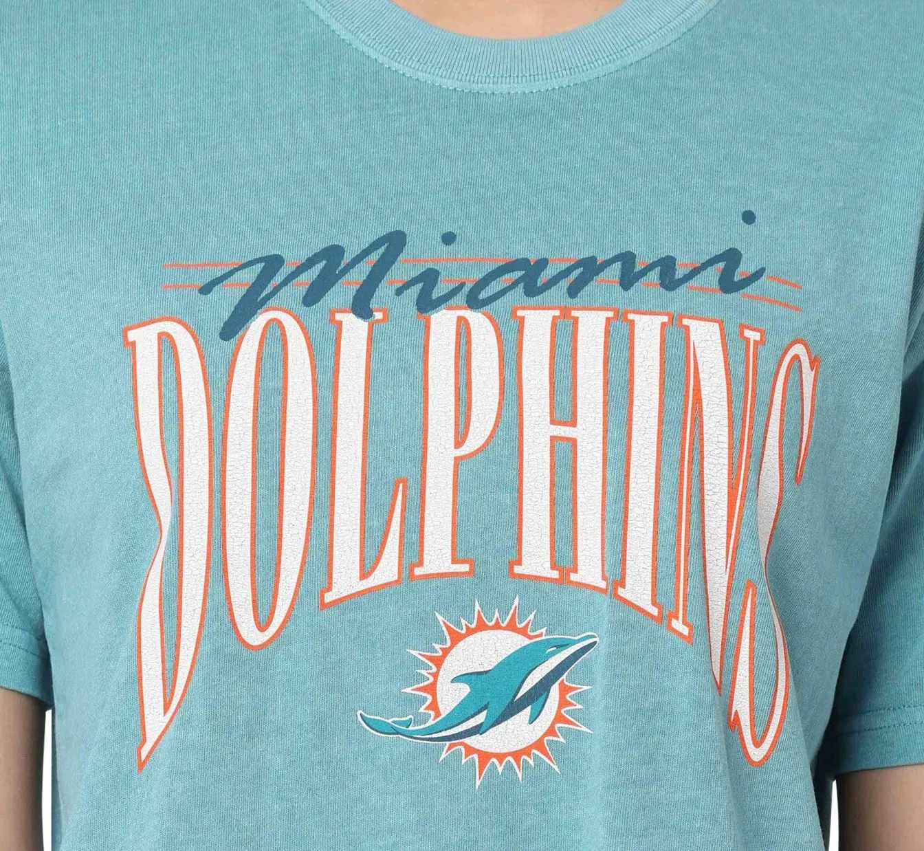 NFL Team Apparel Miami Dolphins Vintage Boxy Women's T-Shirt Size Medium