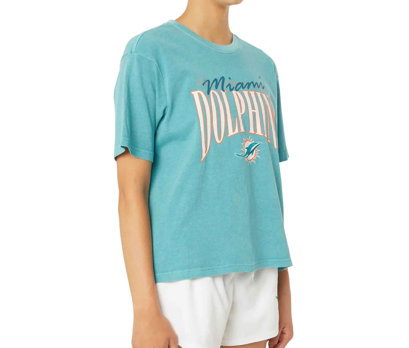NFL Team Apparel Miami Dolphins Vintage Boxy Women's T-Shirt Size Medium
