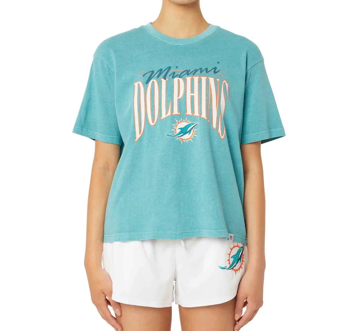 NFL Team Apparel Miami Dolphins Vintage Boxy Women's T-Shirt Size Medium