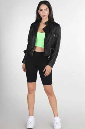 NIKI RIBBED BIKER SHORTS