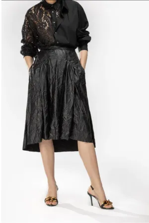 No. 21 CREASE-EFFECT ECO-LEATHER SKIRT