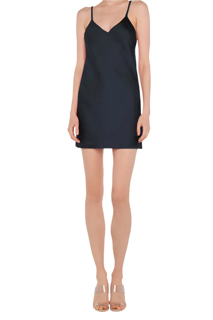 Norma Kamali Bias Slip Mini Dress Black