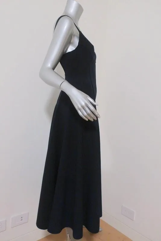 Norma Kamali Slip Grace Midi Dress Navy Stretch Jersey Size Small NEW