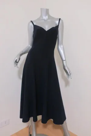 Norma Kamali Slip Grace Midi Dress Navy Stretch Jersey Size Small NEW