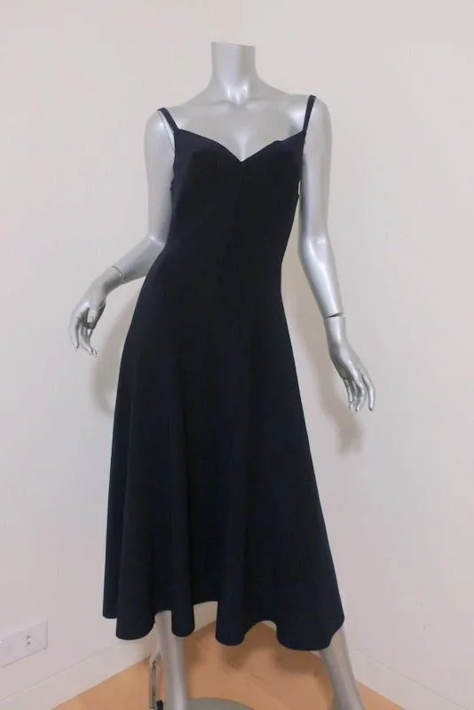 Norma Kamali Slip Grace Midi Dress Navy Stretch Jersey Size Small NEW