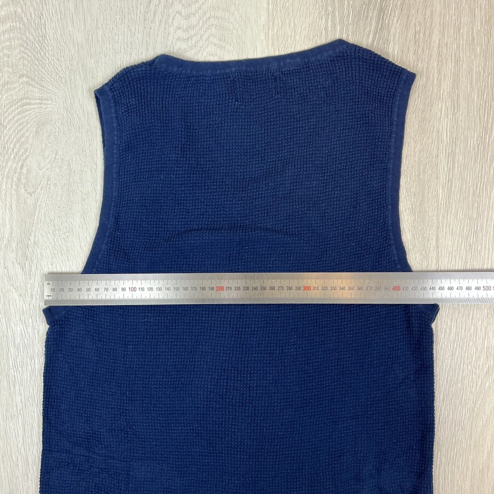 NTH Mens Navy Waffle Knit Singlet Tank Top Size Large