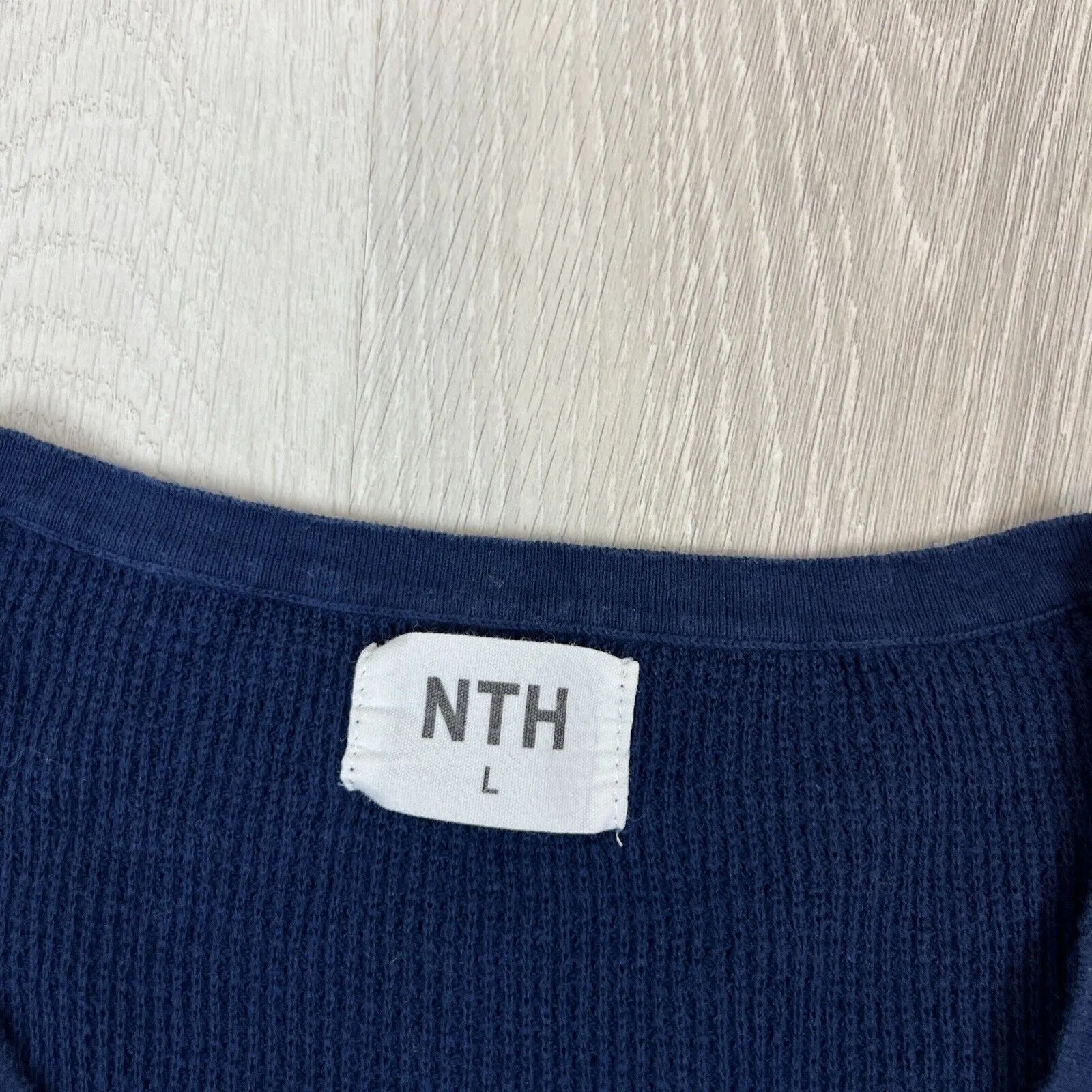 NTH Mens Navy Waffle Knit Singlet Tank Top Size Large