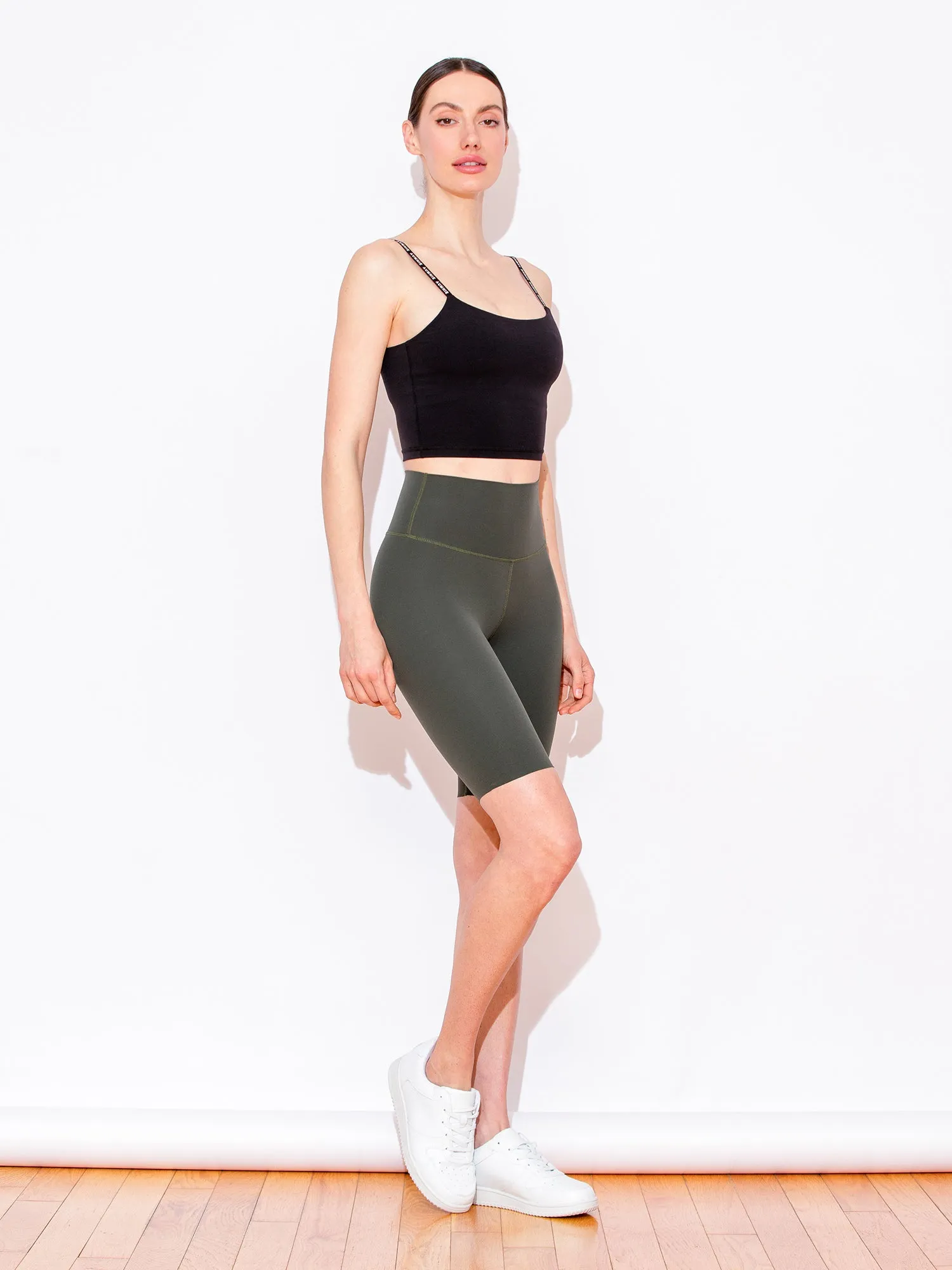 NUDE SHAPE BIKER SHORTS, DARK GREEN