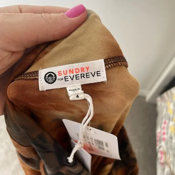 NWT Evereve Sundry Siene Tie Dye Midi Skirt