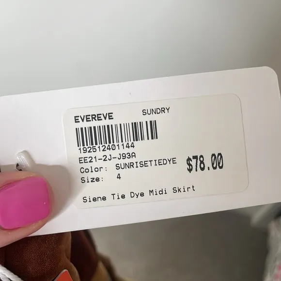 NWT Evereve Sundry Siene Tie Dye Midi Skirt