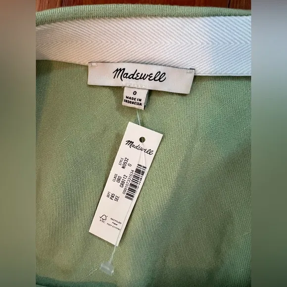 NWT Madewell The Layton Midi Slip Skirt - Size 0. Lime Green