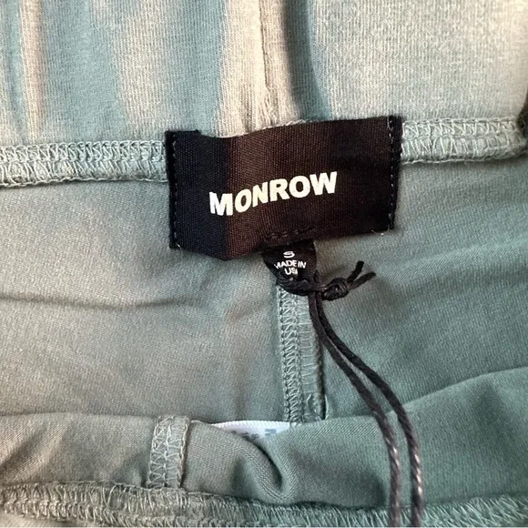 NWT Monrow Sage Green Biker Shorts with Pockets