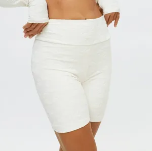 NWT Twenty Montreal Cream Flamingo 3D Knit Bike Shorts M