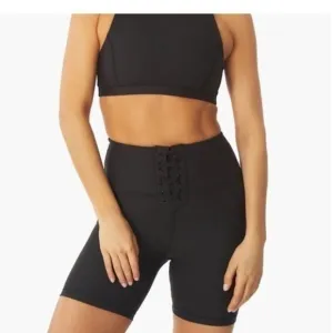 NWT WeWoreWhat Lace Up Biker Shorts 6.5” in Black Women’s Size M