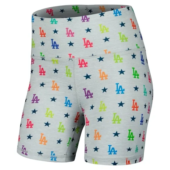NWT Women's Los Angeles Dodgers Terez Gray Biker Shorts