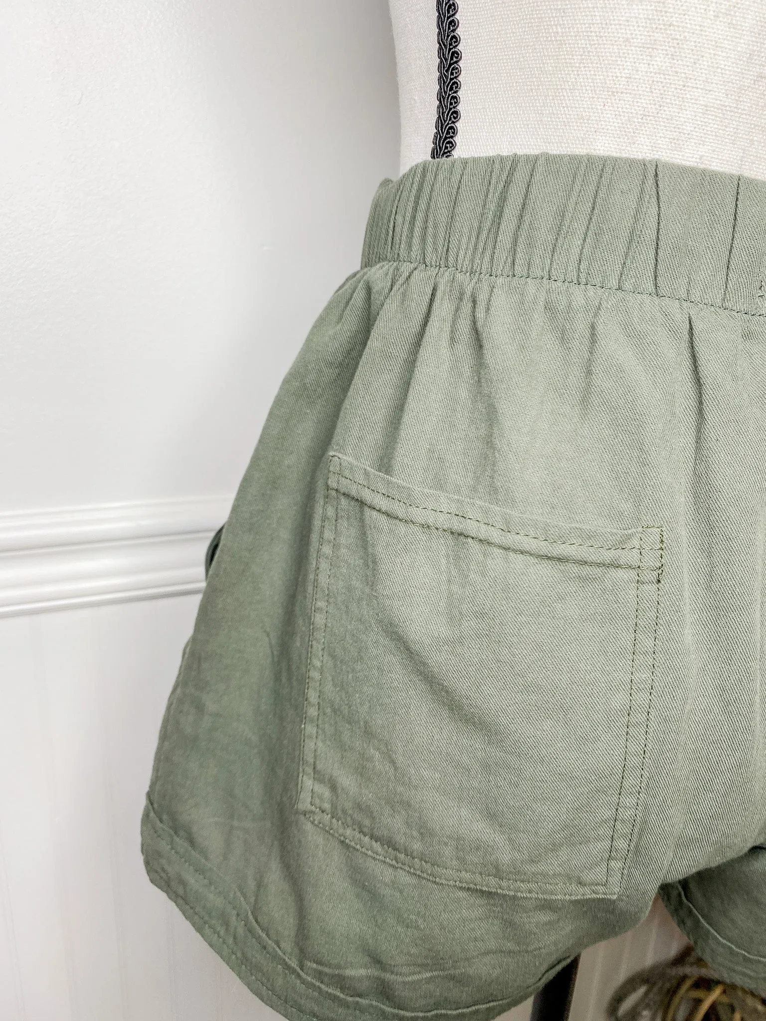 Olive Forever Drawstring Shorts